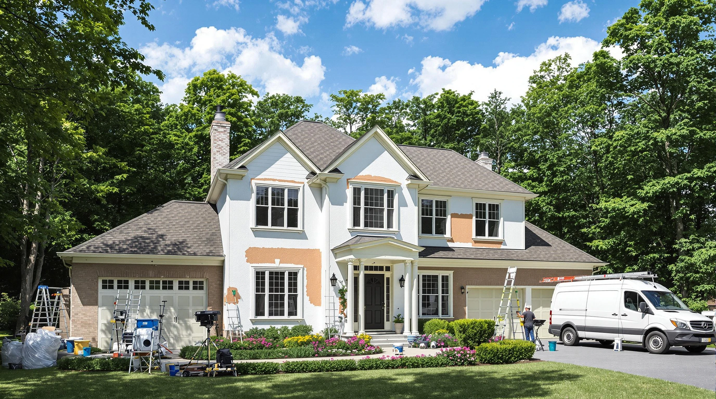 Cuyahoga Falls House Painters painting crew working in Copley, OH